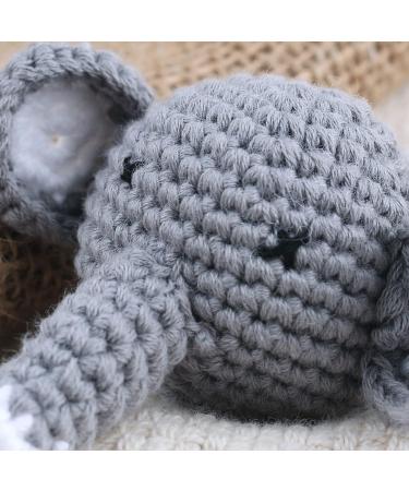 Baby Pacifier Clip DIY Crochet Elephant Teething Toy Rattle Teether Shower Gift - 6-12 Months - Buy Online on SooperMarket.com