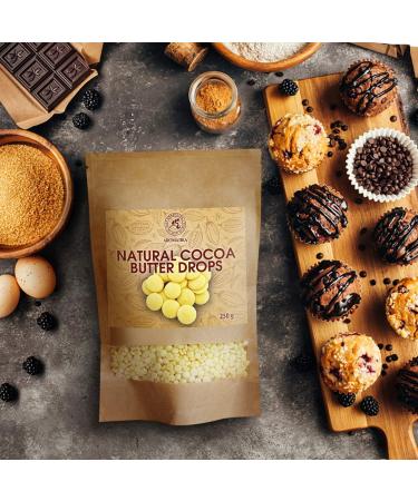 Cocoa Butter Drops 250g - Theobroma Cacao Butter - Cacao Nibs Food Grade - Superfood Rich in Antioxidants - Minerals and Vitamins - for all your Baking and DIY Beauty Recipe Needs - Buy Online on SooperMarket.com