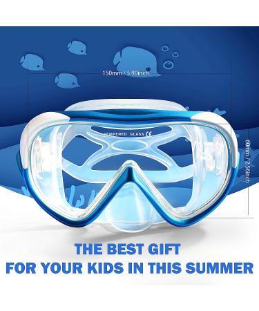 Kids Anti-Fog Snorkel Swim Mask with Nose Cover - Blue | Ideal for Snorkeling, Diving, Swimming - Buy Online on SooperMarket.com