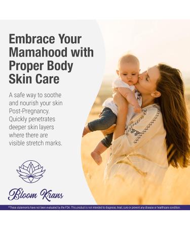 Bloom Krans Stretch Mark Cream for Pregnancy | Moisturizing Stretch Mark Remover & Prevention Lotion for Pregnant Belly & Postpartum Essentials - Buy Online on SooperMarket.com