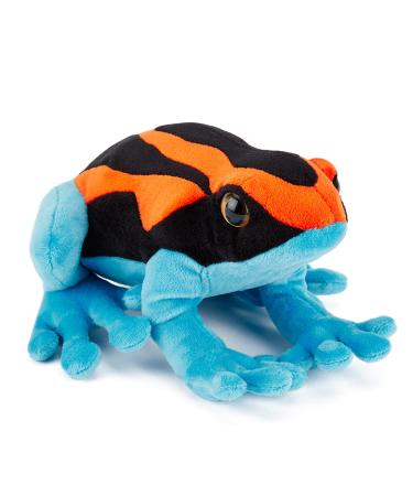 Zappi Co Plush Children's Stuffed Soft Cuddly Plush Toy-Part of Safari Animals Collection Perfect for Kids (20cm Depth)(Poison Dart Frog Orange/Blue) Orange Poison Dart Frog