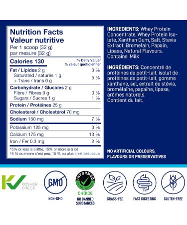 LEANFIT WHEY PROTEIN Natural Vanilla - Pack of 2 (two) 100% Whey Protein Powder 25g Protein Per Serving Grass-Fed Gluten-Free BCAAs Amino Acid - 26 Servings 832g Tub - Buy Online on SooperMarket.com