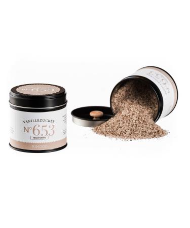 Organic Vanilla Sugar N 653 - real Bourbon vanilla with fine sugar in an elegant spice jar with double aroma lid content: 110g