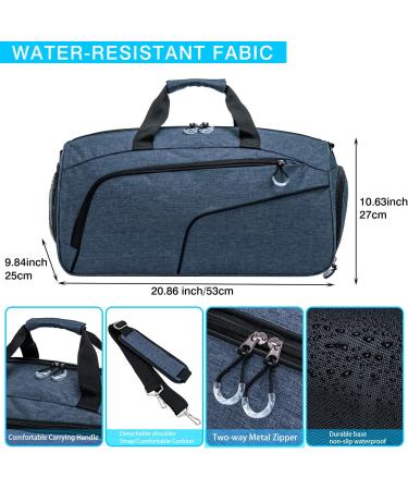 Kuston Sports Gym Bag with Shoes Compartment & Wet Pocket - Blue | Duffel Bag for Men and Women - Buy Online on SooperMarket.com