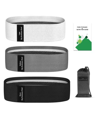 VEICK Resistance Bands, Exercise Bands, Workout Loop Bands for Women, Fitness Stretch Bands for Booty Legs White/gray/black
