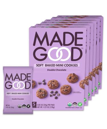 MadeGood Soft Baked Double Chocolate Mini Cookies Allergy Friendly Gluten Free & Safe For School Snacks 30 Count