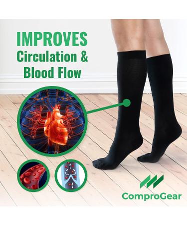 ComproGear 6XL Compression Socks in Onyx Black - Support for Maximum Comfort - Buy Online on SooperMarket.com