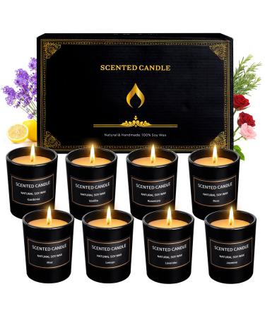 Kristen fragrance candles gift for women 8-pack candles for at home fragrant natural soy wax aromatherapy candle durable candles ideal for birthday Christmas Thanksgiving blue