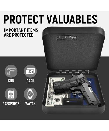 GLORYFIRE Portable Pistol Safe with Combination Lock - Medium Size for Car, Home, Office - Multi-Use Gun Safety Box - Buy Online on SooperMarket.com