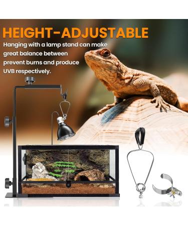 Bonlux Reptile Heat Lamp Holder 200W with Clip and BS Plug - Ideal for E27 UVA/UVB Bulb, Pet Heat Lamp for Reptiles - Bearded Dragon, Snake, Chick - Black - Buy Online on SooperMarket.com