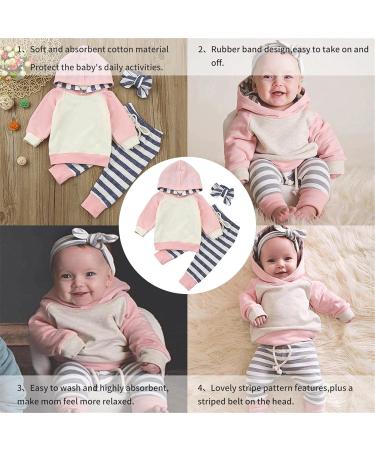 Toddler Hooded Sweatshirt & Pants Set - Pink Stripe | 3-6 Months - Buy Online on SooperMarket.com