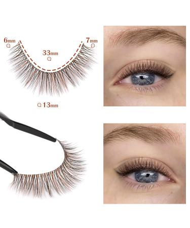 Geeneiya 13mm Short Brown Wispy Mink Lashes - 10 Pairs 3D Colored False Eyelashes for Natural Look - Buy Online on SooperMarket.com