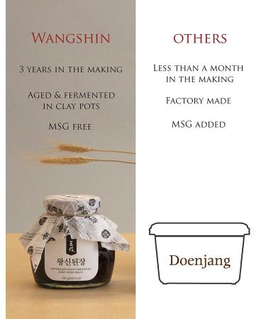 Wangshin Doenjang Aged 3 Years (9oz) - Premium Korean Soybean Paste | Traditional Fermentation in Clay Pots | 9 Ounce Pack - Buy Online on SooperMarket.com