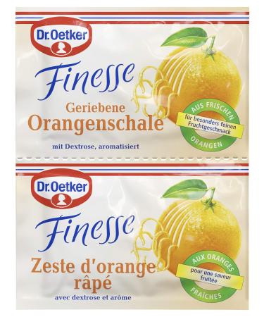 Dr.Oetker finesse grated orange peel 3 pack each bag 6 g for special fruit taste for refining desserts cakes & desserts vegan 1