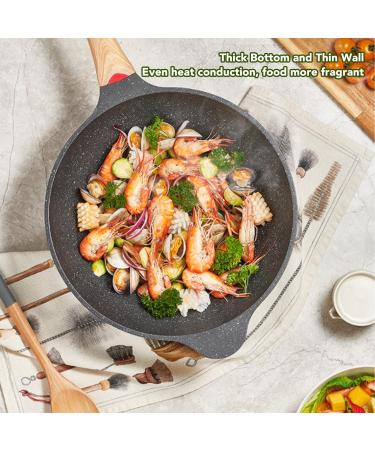 DELURA Frying Pan Skillet Dishwasher Safe Scalding Proof Handle Alloy Skillet Pan for Induction Cooker Gas Stove (Size : 28CM) - Buy Online on SooperMarket.com