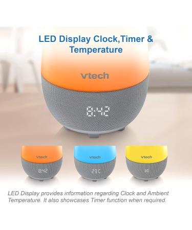 VTech BC8313 V-Hush Pro Soothing Sleep Trainer | Bluetooth Speaker with Night Light Projector & Voice Recording | Multi-Colour Nightlight | White, One Size - Buy Online on SooperMarket.com