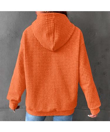 oelaio Oversized Hoodie Sweatshirts for Women Trendy Weekly Deals 2023 Waffle Knit Women's Hoodies Long Sleeve Casual Solid Orange Large - Buy Online on SooperMarket.com