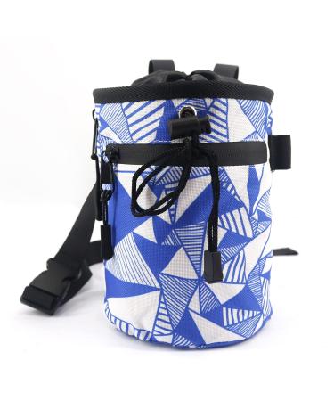 NewDoar Chalk Bag for Rock Climbing - Bouldering Chalk Bag Bucket with Quick-Clip Belt and 2 Large Zippered Pockets - Rock Climbing Gear Equipment Blue