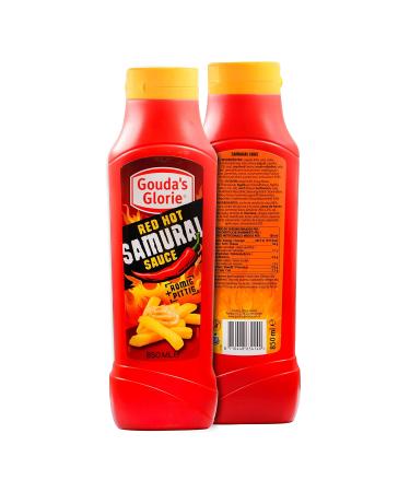 Hymor Red Hot Samurai Sauce - 4x850ml | Creamy & Slightly Sharp Belgian Sauce for Nachos Burgers Enchiladas Tacos & Burritos - Buy Online on SooperMarket.com
