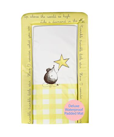 Callowesse Baby Changing Mat 79x47cm. Waterproof Wipe Clean Raised Edges Portable and Foldable Mouse and Star Design Mouse & Star