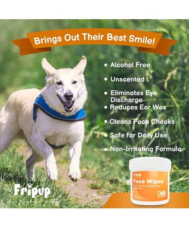 FriPuP 100Pcs Pet Face Wipes for Dogs and Cats - Clean Body, Eyes, Facial Stains, and Ear Wax - Nonwoven Fabric, Convenient for Home or Outdoor - Buy Online on SooperMarket.com
