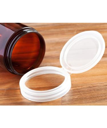 Buy 12 Pack 6 oz Amber PET Plastic Low Profile Jars with Clear Natural Flip Tops - Ideal for Skincare & DIY Projects | International Shipping Available - Buy Online on SooperMarket.com