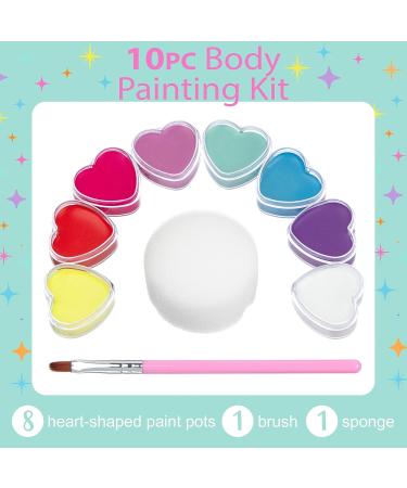 Expressions Girl 10pc Body Painting & Face Painting Kit - Trendy Kids Face Paint & Rainbow Body Makeup for International Shipping - Buy Online on SooperMarket.com