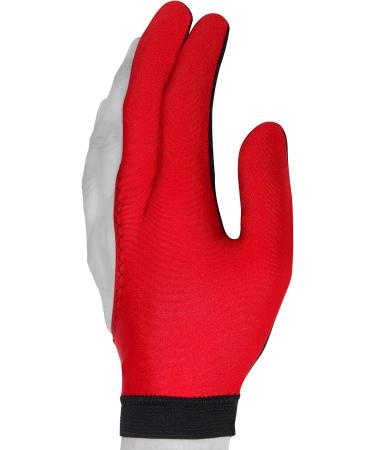 Fortuna Billiard Pool Cue Glove - Classic Two-Colored - Left Hand - Red/Black - Size Medium/Large - Buy Online on SooperMarket.com