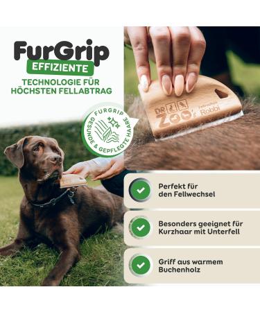 Robbi Dog Brush - Short Hair Curry Comb for All Dog Sizes | Effective Undercoat & Top Coat Removal | Durable Wooden Design - Buy Online on SooperMarket.com