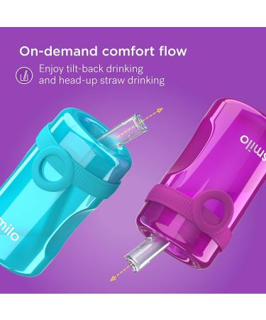 Smilo Sippy Cup 2 Pack for Toddlers (1+ years) - Spill Proof, Fold-Away Silicone Spout - 8.5 oz Capacity - BPA-Free - Made in USA - Aqua & Green/Blue - 2 Pack - Buy Online on SooperMarket.com