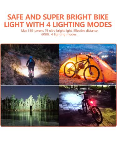 BURNINGSUN Bike Light Set & Horn - Solar Powered USB Rechargeable 4 Mode Headlight Taillight Combo for Cycling Safety + LED Speaker Bell - Buy Online on SooperMarket.com