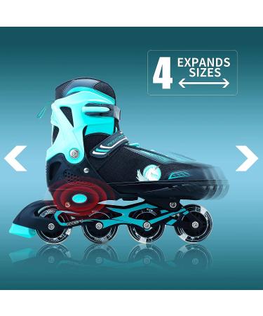 Adjustable Inline Skates Roller Blades with Light Up Wheels for Girls, Kids, Women, and Adults - High Performance Rollerblades for Beginners - Size M (US Big Kids 1-4) - Buy Online on SooperMarket.com
