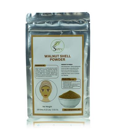 SVATV Walnut Shell Powder (Juglans regia L.) for facial Scrub Formulation Lightening Skin Care Dark Spots Deep Cleansing natural skin exfoliator for Skin - 100g Wall Nut Shell Powder