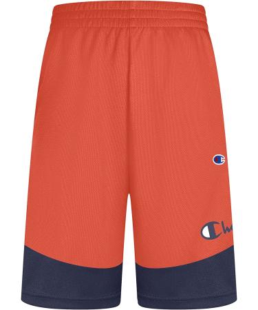 Champion Boys Heritage Script Mesh Short Medium - Crayon Orange/Navy - Buy Online on SooperMarket.com
