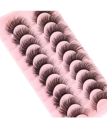 MilyBest 20mm Cat Eye False Eyelashes 10 Pairs - Fluffy Wispy D Curl Volume Natural Look Sets - Faux Mink A-Cat Eye Strip Lashes - Buy Online on SooperMarket.com