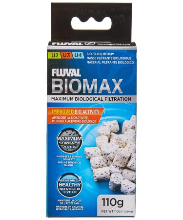 Fluval biomax organic rings with a complex poral system for user bacteria for the fluval internal filter U2 U3 and U4 110g 110 g (1-pack) white