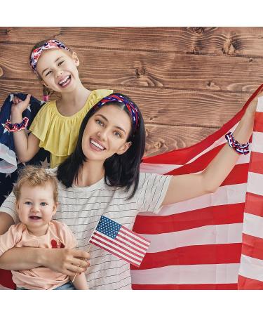 Patriotic American Flag Headband Set | 4th of July Hair Accessories Kit with Scrunchies - Buy Online on SooperMarket.com