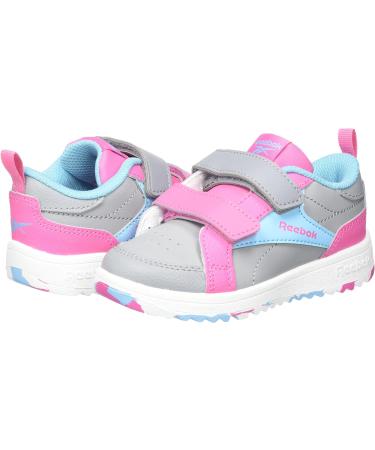 Reebok Baby Weebok Clasp Low Sneakers - Pure Grey/Digital Blue/True Pink - 5 UK Child - Buy Online on SooperMarket.com