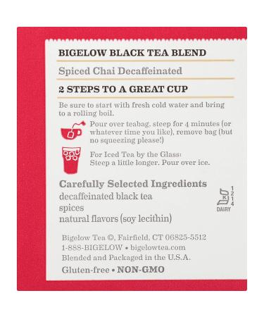 Bigelow Decaffeinated Spiced Chai Black Tea - 120 Tea Bags (6 Pack) - Premium Flavor - Buy Online on SooperMarket.com