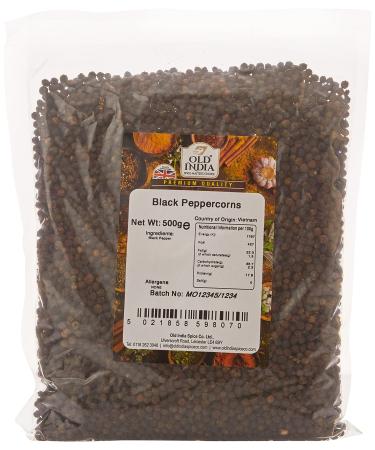 Old India Black Peppercorns 500g 500 g (Pack of 1)