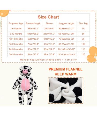 COOKY.D Unisex Winter Hooded Romper Jumpsuit - 24-30 Months Cow Print - Buy Online on SooperMarket.com