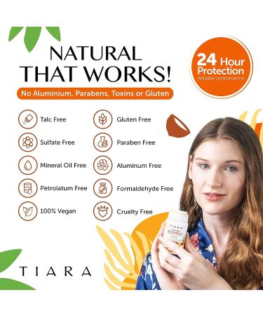 TIARA Coconut Natural Deodorant for Women 75g | Aluminum and Paraben Free Scented Deodorant | Long Lasting Formula for Women's Armpit Microbiome - Buy Online on SooperMarket.com