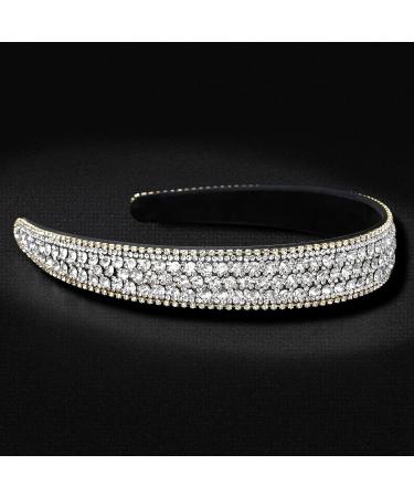 WOVOWO Rhinestone Headband - Sparkly Crystal Diamond Hair Accessories for Women, Non Slip Fashion Bling Head Band - White - Buy Online on SooperMarket.com