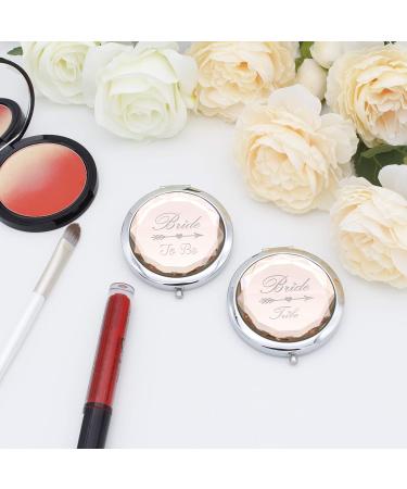 8-Pack Bridal Party Makeup Mirrors and Bracelets Set - Bride to Be Mirror, 7 Bride Tribe Mirrors, Bridesmaid Love Knot Bracelets for Bachelorette Party - Champagne - Buy Online on SooperMarket.com