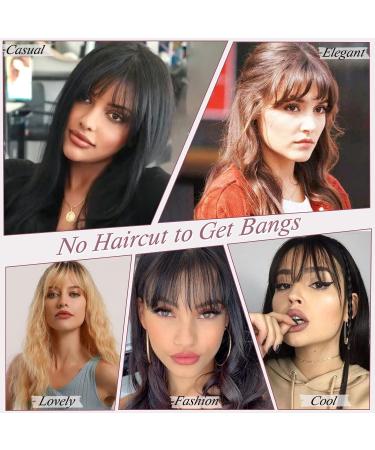 RUWISS Ash Blonde Clip in Human Hair Fringe Extensions - Wispy Bangs for Women - Daily Wear Hairpieces - Buy Online on SooperMarket.com
