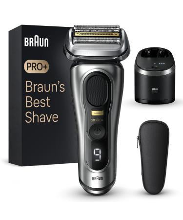 Braun Series 9 PRO+ Electric Razor for Men 5 Pro Shave Elements & Precision Long Hair Trimmer 6in1 SmartCare Center Wet & Dry Electric Razor for Smooth Skin with 60min Battery Runtime 9567cc Silver 6 Piece Set