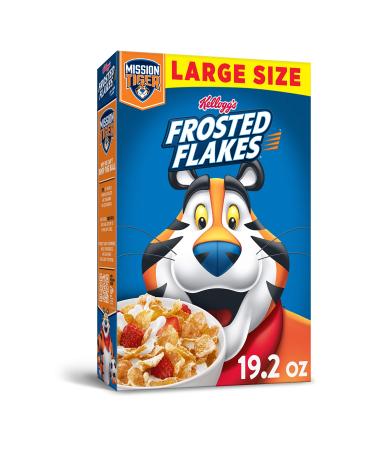 Kellogg's Fat-Free Breakfast Cereal Frosted Flakes 19.2 Ounce(Pack of 12)