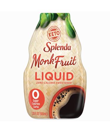 SPLENDA MONK FRUIT LIQUID, Zero Calorie Sweetener Drops, 3.38 Fl Oz Bottle (Pack of 1) 3.38 Fl Oz (Pack of 1)