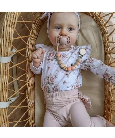Buy Kowlone Silicone Pacifier Chain for Girls - 2-Pack (Beige & Oatmeal) | Dummy Clips & Holder for Baby Showers - Buy Online on SooperMarket.com