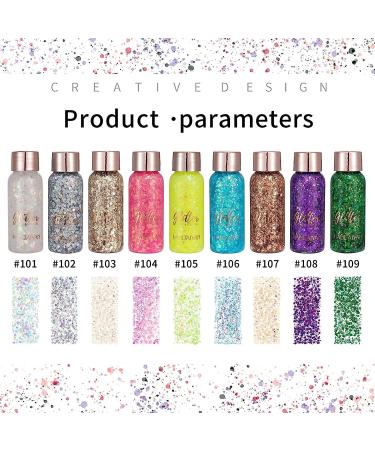Body Glitter Gel Face Glitter Mermaid Chunky Glitter Hair Glitter Body Festival Glitter Eyeshadow Sequins Glitter for Face Body Eye Hair Nails Makeup Long Lasting Sparkling(Darkpurple) 108#DarkPurple - Buy Online on SooperMarket.com